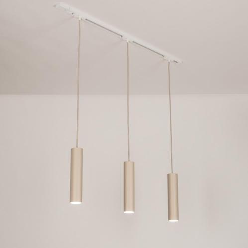 hanglamp wit beige rails bar tafel keuken woonkeuken lamp, Huis en Inrichting, Lampen | Hanglampen, Nieuw, Minder dan 50 cm, Ophalen of Verzenden
