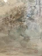 Aquarel Jan Zondag 1940, gesigneerd en gestempeld Atelier Zo, Ophalen of Verzenden