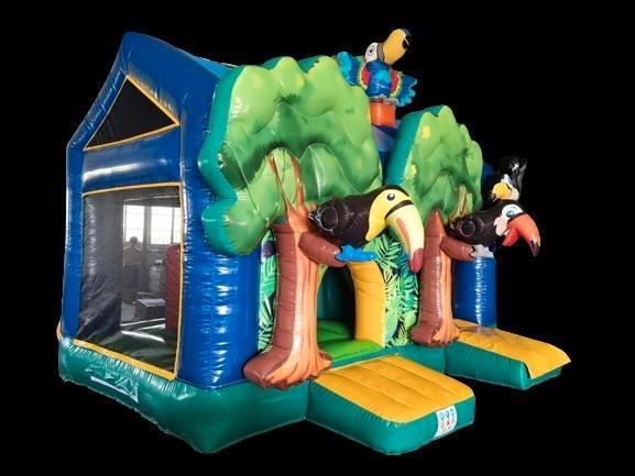 Te koop mooi nieuw springkussen toekan 5 x 4 meter, Hobby en Vrije tijd, Feestartikelen | Verhuur, Nieuw, Verjaardag, Ophalen of Verzenden