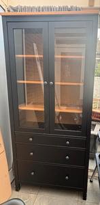 IKEA Hemnes Vitrinekast - Zwartbruin, Ophalen, Gebruikt, 50 tot 100 cm, Glas
