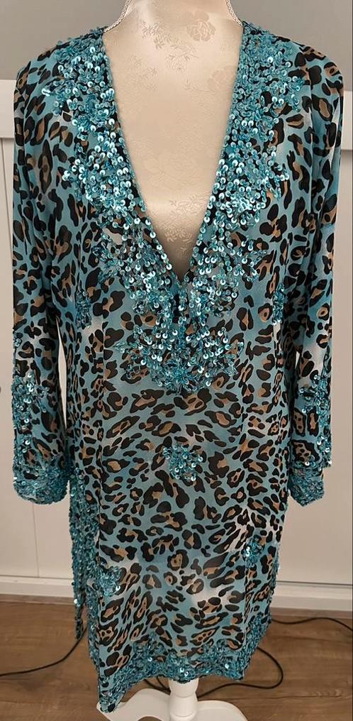 No sweat jurk m 40/42, Kleding | Dames, Jurken, Zo goed als nieuw, Maat 46/48 (XL) of groter, Blauw, Boven de knie, Ophalen of Verzenden