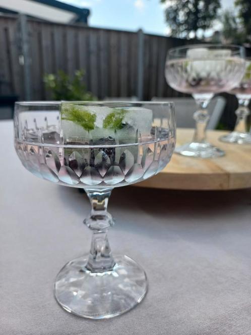 Vintage kristallen cocktailglazen, 4x, Verzamelen, Glas en Borrelglaasjes, Zo goed als nieuw, Overige typen, Ophalen of Verzenden