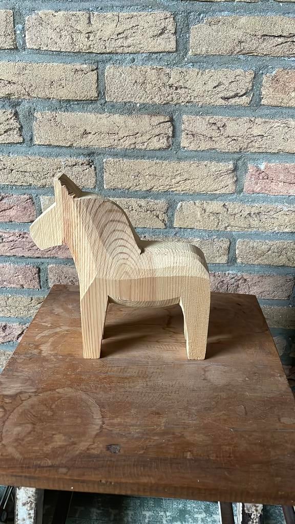 Vintage houten paard voor Japandi interieur., Ophalen of Verzenden, Gebruikt