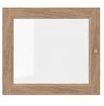 Ikea Oxberg (Billy) vitrinedeurtjes Eiken, Ophalen, Minder dan 50 cm, Glas, Zo goed als nieuw