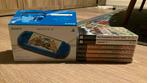 Complete PSP vibrant blue Slim & Lite met 6 games, Met games, Blauw, PSP Slim, Ophalen of Verzenden