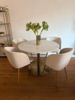 Ronde marmeren eettafel, Huis en Inrichting, Tafels | Eettafels, 50 tot 100 cm, Rond, Ophalen of Verzenden, Zo goed als nieuw