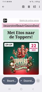 Toppers 2e kaartje gratis, Tickets en Kaartjes, Evenementen en Festivals, Twee personen