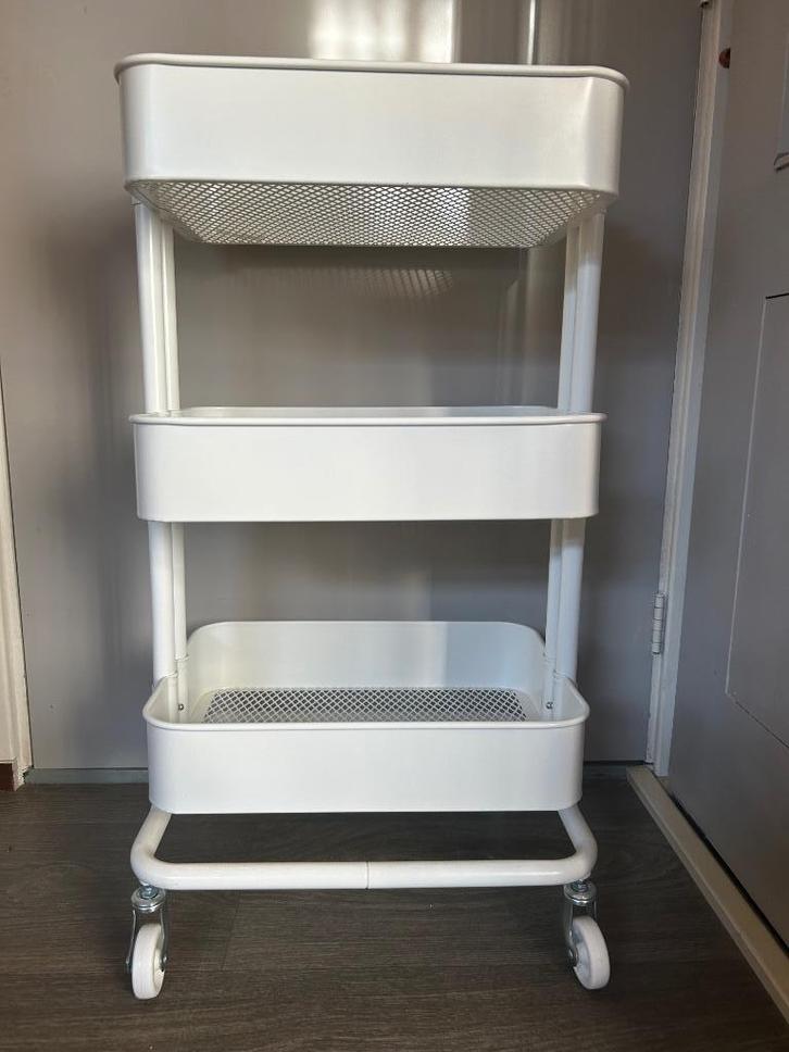 IKEA Raskog trolley roltafel wit crème, Huis en Inrichting, Woonaccessoires | Overige, Zo goed als nieuw, Ophalen
