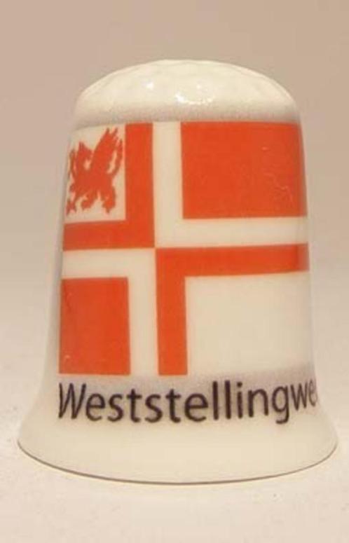 Weststellingwerf Nederlandse gemeentevlag vingerhoedje, Verzamelen, Vingerhoedjes, Nieuw, Nederland, Porselein, Ophalen of Verzenden