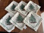 spode christmas tree kerst 6 servetten 50x50cm, Ophalen of Verzenden, Zo goed als nieuw