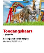 8 kaarten tweede kerstdag Safaripark Beekse Bergen, Tickets en Kaartjes, Twee personen, Ticket of Toegangskaart