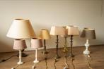 Diverse vintage tafellampen met kap, Ophalen of Verzenden