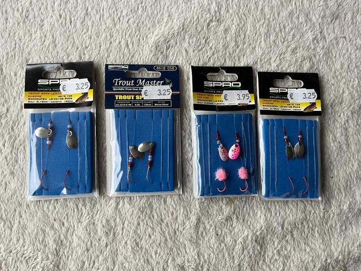 adv 275 / NIEUW mixset 4 pakjes forel spinnerset SPRO, Watersport en Boten, Hengelsport | Roofvissen, Nieuw, Overige typen, Ophalen of Verzenden