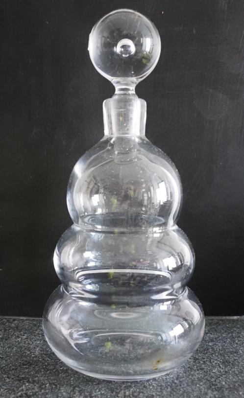 Oude glazen karaf met originele stop, Antiek en Kunst, Antiek | Glas en Kristal, Ophalen of Verzenden
