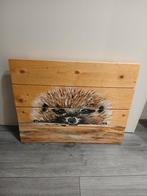 Houten Schilderij Egel, Ophalen of Verzenden