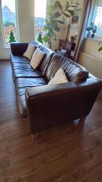 Mooie leren 4 zits-bank, Ophalen, 250 tot 300 cm, Gebruikt, Prachtig