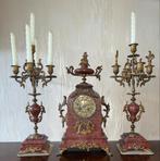 Antiek marmeren klokkenstel., Ophalen of Verzenden