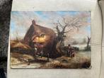 Oud Engels schilderij wintertafereel, Ophalen of Verzenden