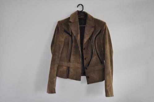 bruine blazer met speciale afwerking, Kleding | Dames, Jasjes, Kostuums en Pakken, Zo goed als nieuw, Jasje, Maat 42/44 (L), Bruin