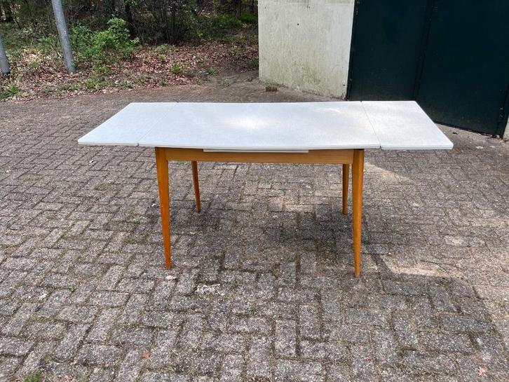 Formica tafel | uitschuifbaar, Huis en Inrichting, Tafels | Eettafels, Gebruikt, 50 tot 100 cm, 150 tot 200 cm, Vijf personen of meer