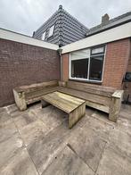 Steigerhouten loungebank met tafel - 270x355, Gebruikt, Meer dan 8 zitplaatsen, Steigerhout, Ophalen of Verzenden