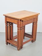 Art deco 3 bijzettafel Eiken mimiset brutalist 1920 nesting, 45 tot 60 cm, Minder dan 55 cm, Gebruikt, Ophalen of Verzenden