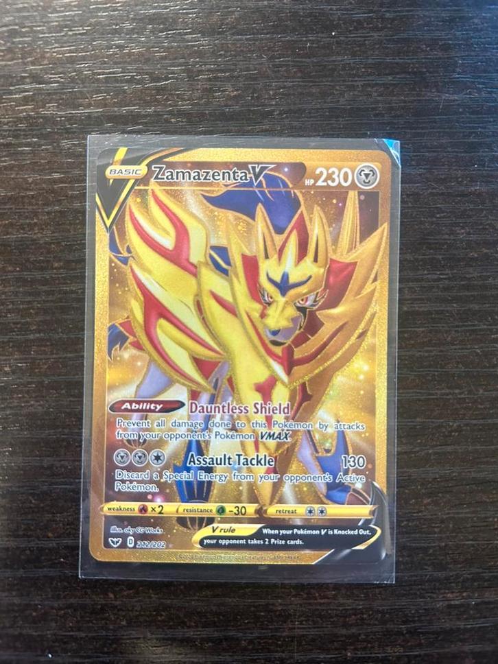 Zamazenta V 212/202 Sword & Shield, Hobby en Vrije tijd, Verzamelkaartspellen | Pokémon, Zo goed als nieuw, Ophalen of Verzenden