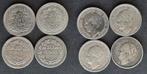 4 dubbeltjes Wilhelmina 1926, 1928, 1930, 1935 zilver, Postzegels en Munten, Munten | Nederland, Zilver, Koningin Wilhelmina, 10 cent