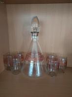 Vintage Karaf Set met 6 Glazen, Ophalen of Verzenden