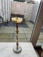 Asbak op standaard van messing en marmer, Antiek en Kunst, Ophalen of Verzenden