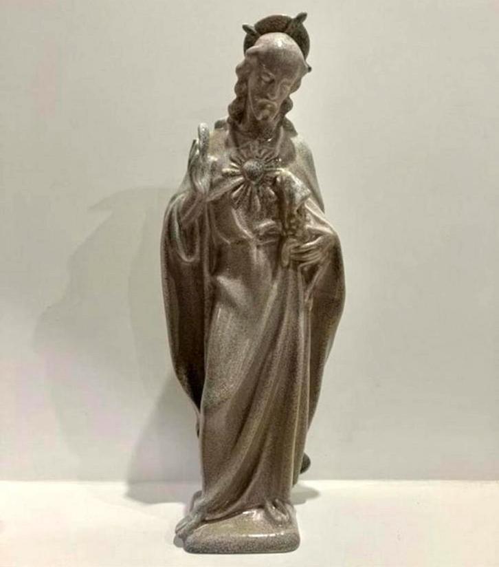 Leo Jungblut 1930 antiek Beeld Christus goede herder 35cm, Antiek en Kunst, Antiek | Religie, Ophalen of Verzenden