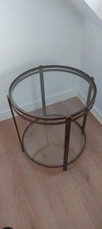 Bijzettafel Nero 50cm - Karwei - glas en messing, Huis en Inrichting, Tafels | Bijzettafels, Minder dan 55 cm, Rond, Ophalen, 45 tot 60 cm
