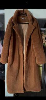Lange Bruine Teddy Jas winterjas winter canel caramel M, Ophalen of Verzenden, Zo goed als nieuw, Maat 38/40 (M), Bruin