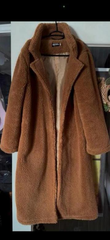 Lange Bruine Teddy Jas winterjas winter canel caramel M beschikbaar voor biedingen