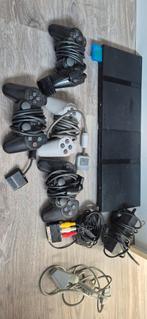 Playstation 2 slim 2x werkend, Gebruikt, Ophalen of Verzenden, Met geheugenkaart, Met 3 controllers of meer
