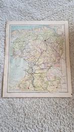 Oude Landkaart Groningen, Friesland, Drente, Overijssel, Boeken, Atlassen en Landkaarten, Gelezen, Ophalen of Verzenden, Landkaart