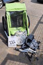 Croozer Duo - Fietskart voor 2 kids - compleet - lichtgroen, Fietsen en Brommers, Fietsaccessoires | Aanhangers en Karren, Gebruikt