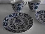2 blauw wit porselein kop en schotel haan Japan 1950 ook p s, Ophalen of Verzenden