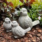 Nieuw: grijze mus vogel tuinbeeld, Ophalen, Zo goed als nieuw, Steen, Dierenbeeld