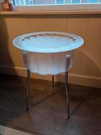 Vintage Ikea 90’s bijzettafel tafel Hatten kunststof, Ophalen, Gebruikt, Rond, Minder dan 55 cm