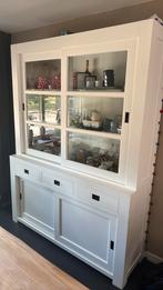 Witte moderne buffetkast,grutterskast,winkelkast,vitrinekast, Huis en Inrichting, Kasten | Buffetkasten, Ophalen, Gebruikt, 100 tot 150 cm