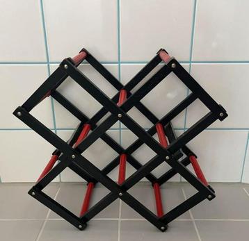 Japandi stijl Frans wijnrek hout vintage Concertina inklap beschikbaar voor biedingen