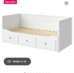 Hemnes bedbank met 3 lades, Ophalen, Gebruikt, Wit, Tweepersoons
