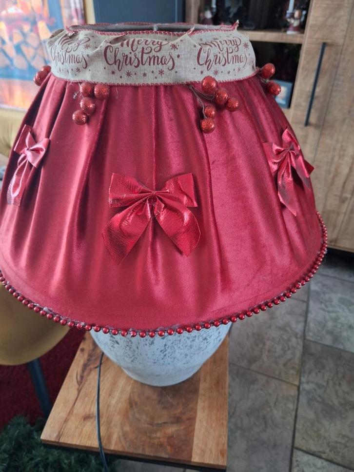 2 grote kerst lampekappen (zonder kruik), Huis en Inrichting, Lampen | Lampenkappen, Zo goed als nieuw, Rond, Ophalen