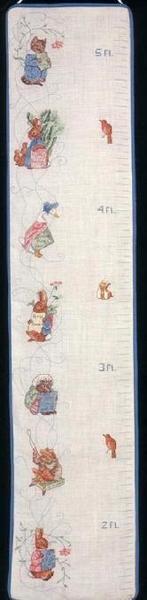 borduurpatroonen BEATRIX POTTER Groei meters varia, Ophalen of Verzenden, Zo goed als nieuw, Handborduren, Patroon