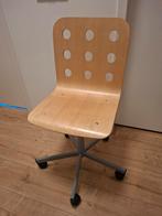 Houten bureaustoel met wielen, Ophalen of Verzenden, Zo goed als nieuw, Beige, Bureaustoel