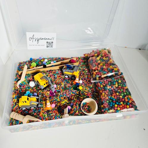 Speelrijst compleet XL Bouwplaats - sensorisch speelgoed, Kinderen en Baby's, Speelgoed | Educatief en Creatief, Nieuw, Ophalen of Verzenden