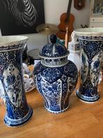 Delfts Blauw Vazen en Pot met Deksel - Boch Royal Sphinx, Antiek en Kunst, Ophalen