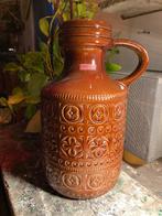 Vintage bruine West Germany vaas, Overige kleuren, Aardewerk of Porselein, Ophalen of Verzenden, Zo goed als nieuw