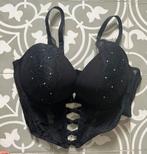 Hunkemöller bustier BH zwart strasssteentjes maat 80 C nieuw, Ophalen of Verzenden, Zwart, BH